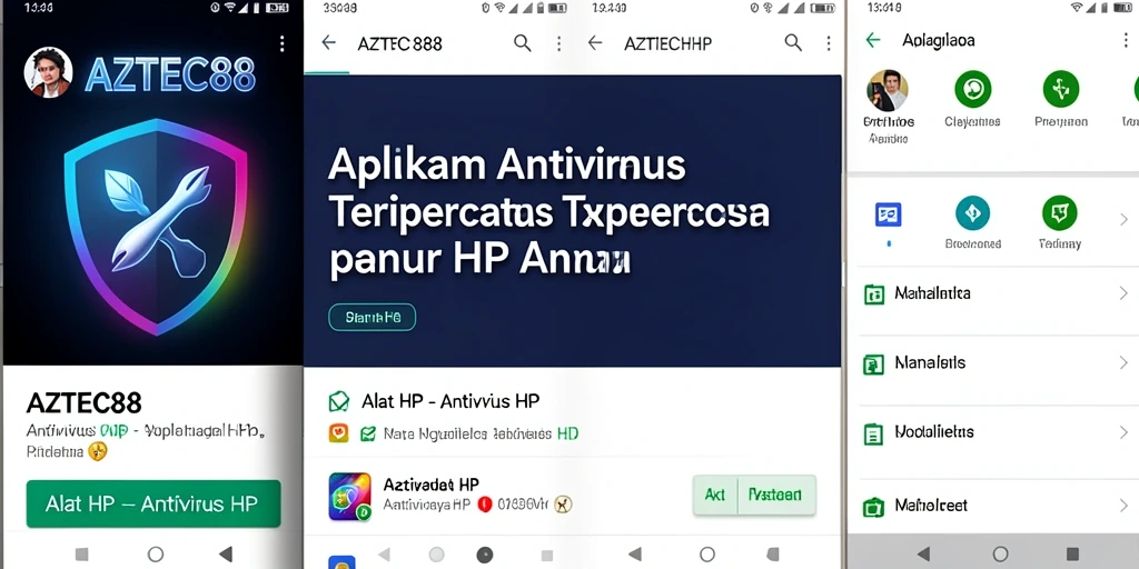 Antarmuka AZTEC88 yang modern dan mudah digunakan untuk antivirus HP.