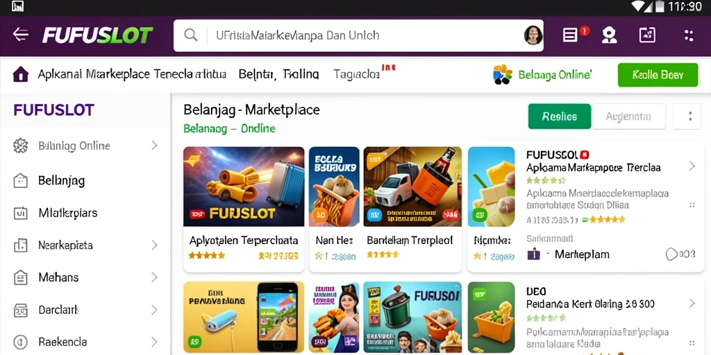 Antarmuka pengguna FUFUSLOT yang sederhana dan menarik.