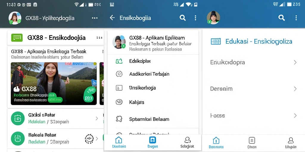 Antarmuka menarik dan informatif aplikasi Ensiklopedia GX88.