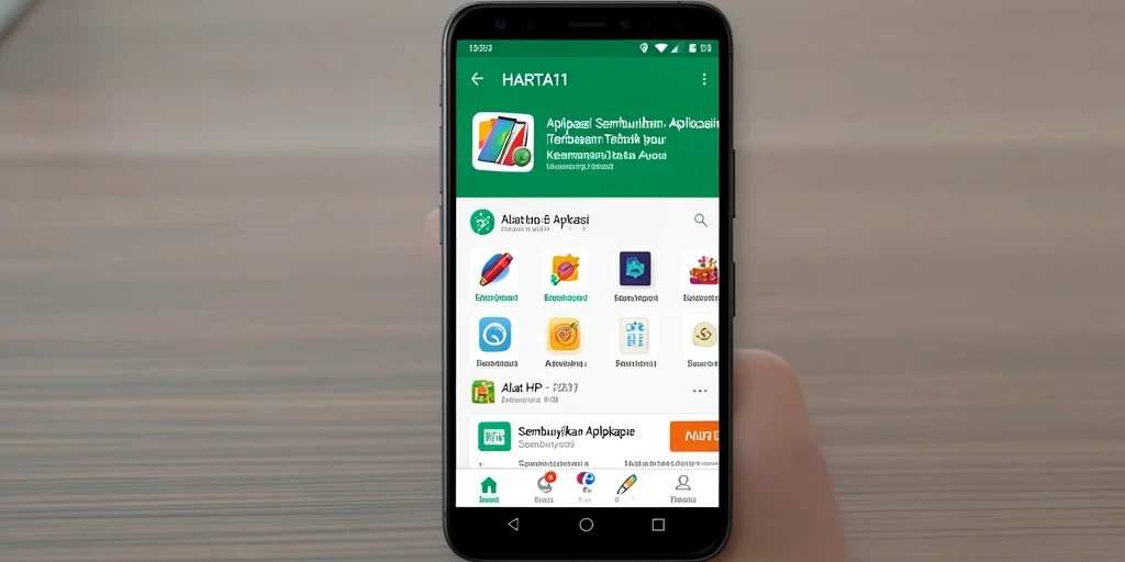 Screenshot antarmuka HARTA11 menampilkan fitur Sembunyikan Aplikasi yang intuitif.