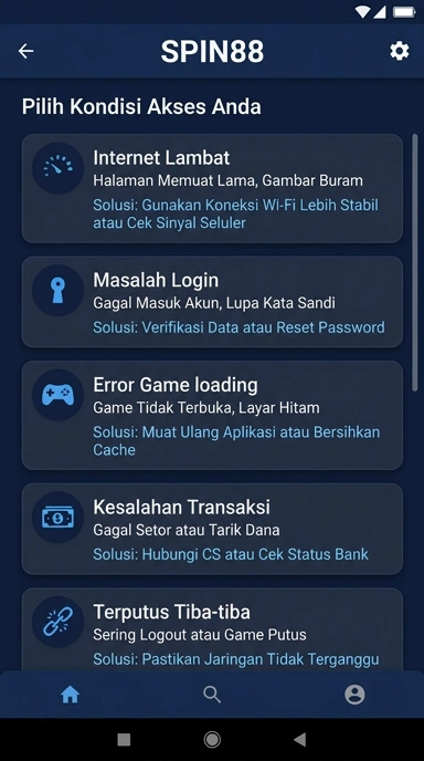 Tampilan link alternatif spin88
